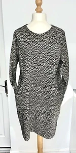 Roman Curve 20 Leopard Dress Pockets Jersey Stretch Knee Length Wedding Modest - Picture 1 of 13