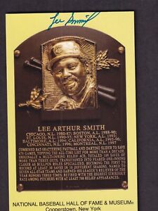 Lee Smith Autographed Hall of Fame Plaque Postcard