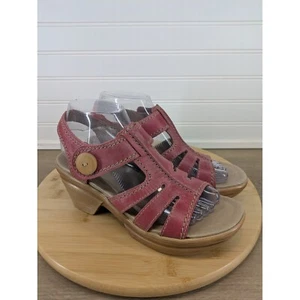 Sanita Leather Sandals Comfort Straps Casual Everyday Shoes Size 38 7.5 Red - Picture 1 of 11