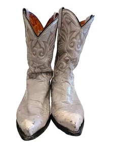 Botas Jaca Men Leather Western Cowboy Boots Size 27/8 Mexico Ostrich Pattern - Picture 1 of 18