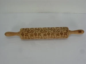 NEW MOOD FOR WOOD HERBS ENGRAVED ROLLING PIN FOR COOKIES - Picture 1 of 11