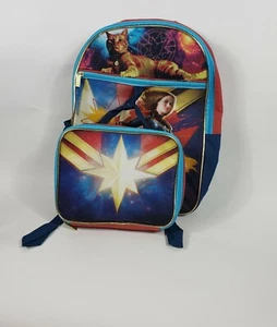 NWT New Captain Marvel Bioworld Backpack Detachable Lunch Bag School Superhero - Picture 1 of 12
