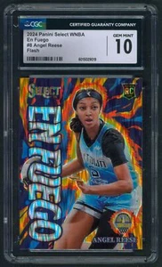 2024 Panini Select WNBA En Fuego #8 Angel Reese Flash RC CGC 10 - Chicago Sky - Picture 1 of 2