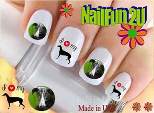 Nail Art 1073 DOG RAED Greyhound #2 Silhouette WaterSlide Decalcomanie Unghie Trasferibili - Foto 1 di 2