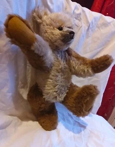 Orso Vintage Mohair Bicolore Raro Snodato Testa e Zampe Teddy Bear Cm 32. Gobba - Photo 1/8