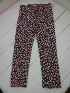 Cherokee Girls Size 8 Pink & Orange Flowers Print Super Skinny Jeans - Picture 1 of 3