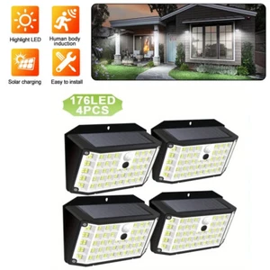 176LED Solar Lights Motion Sensor Outdoor Garden Fence Deck Security Wall Lamp - Picture 1 of 9