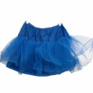 Blue Tutu Girls Mini Skirt Lace Fluffy Polyester Pull On Stretch Solid Size 18 - Picture 1 of 7