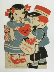 Tarjeta de felicitación de San Valentín de colección 1930 para ti mensaje de amor sobre estampado A-2 - Imagen 1 de 5