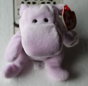 1993 HAPPY the HIPPO TY Beanie Baby Original New w Tags - Bild 1 von 4
