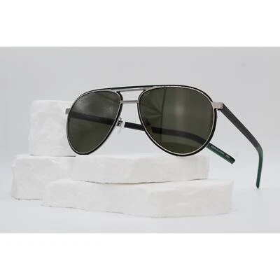 Lacoste L193S 3 Aviator Sunglasses - Shiny Grey/Green Foto 1 de 4