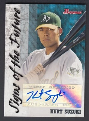 Kurt Suzuki 2007 Bowman Signs of the Futre Autograph Card A's - Image 1 of 2