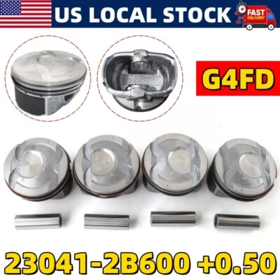 NUEVO Kit de anillos de pistón de gran tamaño +0,20 pulgadas / +0,50 mm para Hyundai Kia Accent Rio 1,6 L Foto 1 de 4