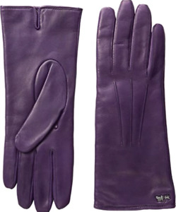 Coach Purple Leather Gloves Women's 51635 Size 7.5