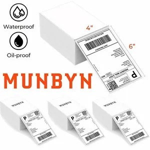 Max 2000 4x6 Fanfold Thermal Shipping Label for Zebra Rollo MUNBYN Label Printer - Picture 1 of 15