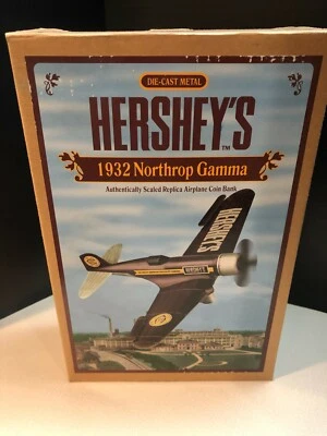 Hershey's 1932 Northrop Gamma Die-Cast Airplane Metal Coin Bank NIB - Image 1 of 4