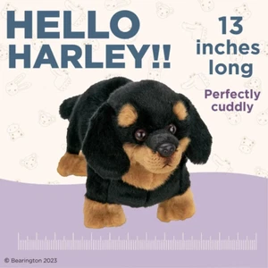 ✿ New BEARINGTON COLLECTION Plush Toy DACHSHUND Soft Stuffed Weiner Dog Harley - Picture 1 of 7