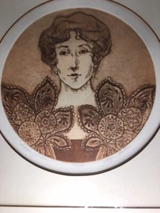 "Image of Woman" print No. 39/200 signed Loyce Moskow artist Chicago UNFRAMED - Picture 1 of 10