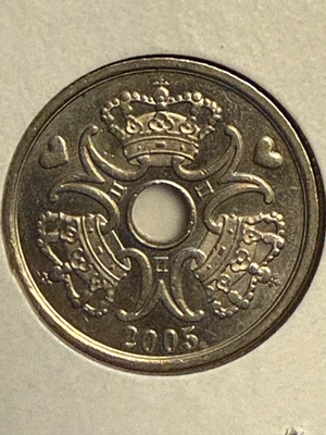 Denmark  - 2005 Danish Danmark 2 Kroner Coin -  Nice Eye Appeal - Free Shipping! - Image 1 of 4