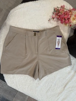 Nautica Tan Bermuda Shorts Tailored Cotton Blend Women Size 14 - Image 1 of 4