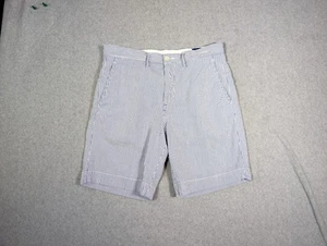 Pantalones Cortos Polo Ralph Lauren Para Hombre 32 (33x8) Azul y Blanco Seersucker Elastizados Clásicos - Imagen 1 de 16