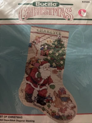 Vtg 1992 Bucilla The Best of Christmas Counted Cross Stitch Stocking Kit 82988 - Image 1 of 4
