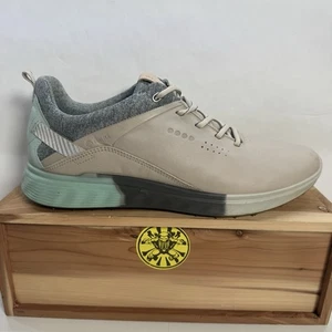 ECCO Golf S-Three Beige Gore-Tex Green 102903 01163 Womens Size 10 US 41 EU - Picture 1 of 9
