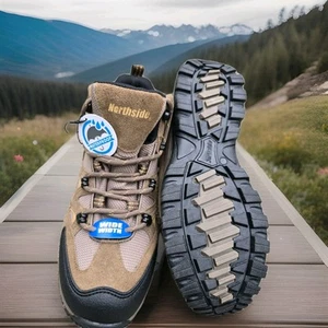 Mens NORTHSIDE Waterproof Low Hiking Boots Snohomish Size 9EE WIDE Shoes New - Picture 1 of 12