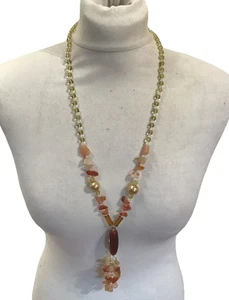 CARNELIAN AGATE, HUAYRURO, NECKLACE Multicoloured Glass Beads 18” Long In Total - Picture 1 of 4