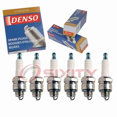 6 pc Denso Standard U-Groove Spark Plugs for 1963-1966 Jeep FC170 3.7L L6 nj Foto 1 de 4