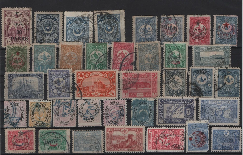 COLECCIÓN DE 38 SELLOS USADOS ANTIGUOS DIFERENTES DE LA ÉPOCA OTOMANA - Imagen 1 de 1