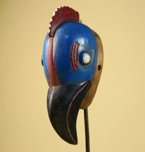 Máscara de pájaro Dan original africana vintage hecha a mano arte tribal coleccionable-G5831 - Imagen 1 de 24