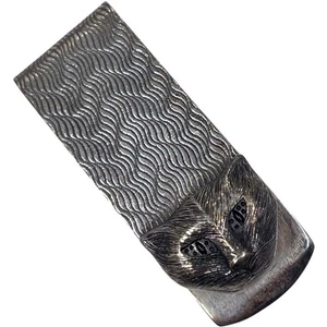 GUCCI Money Clip Garden Cat Head Engraved Logo SV925 Silver USED - Picture 1 of 11