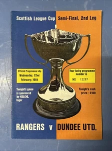 Rangers V Dundee Utd - Scottish League Cup Semi Final - 22nd February 1984 - Picture 1 of 2