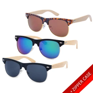 Unisex ClubMaster Bamboo Wooden Glasses High Quality Sunglasses - Picture 1 of 19