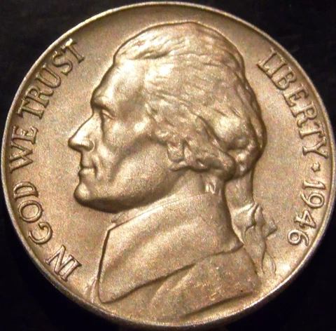 1946-P Jefferson Nickel Choice BU Uncirculated Full Steps Full Step Cover