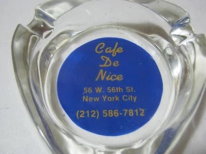 Cafe De Nice 56th St New York City Diner Restaurant Advertising Vtg Ashtray Sign - Imagen 1 de 4