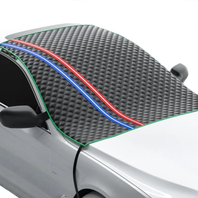 Car Windshield Snow Cover Winter Ice Frost Guard Protector Windproof Sun Shade - Image 1 of 4