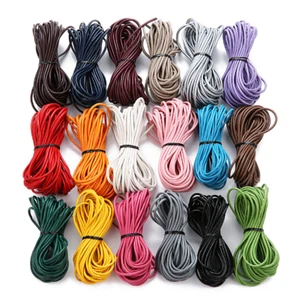 18 Colors Round Real Genuine Craft Jewellery Leather String Cord Lace Thong Rope - Picture 1 of 14