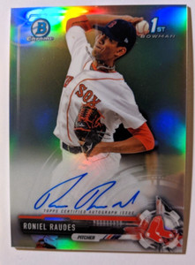 2017 BOWMAN CHROME 1ST BOWMAN REFRACTOR AUTO RONIEL RAUDES 081/499 (K)