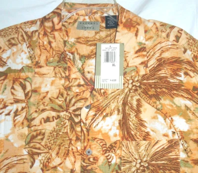 ¡Nuevo con etiquetas! Camisa Hawaiana Manga Corta SEDA Edición Natural XL Lavable a Máquina! Foto 1 de 3