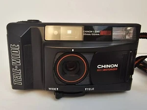 Vintage Chinon 35FX-TM Kamera motorisiert TELE WIDE Japan. Kleinbildfilm. Blitz funktioniert. - Bild 1 von 13