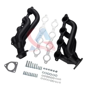 Shorty Exhaust Headers Fits 03-13 Chevy/GMC Silverado/Tahoe/Yukon V8 Black - Picture 1 of 8