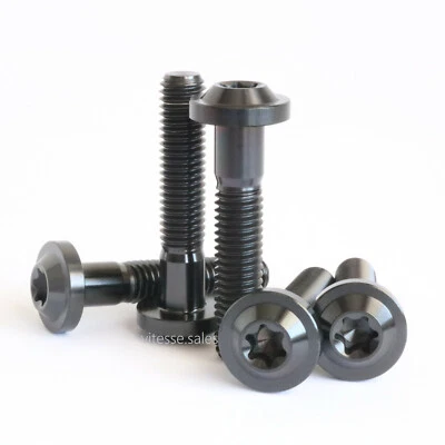 VSL M8 x 40 mm Bolts Titanium Black M8x40mm Screws Low Profile Flange Head T40 Torx