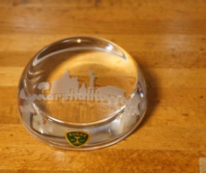 Vintage Kusak Art Cut Crystal Marshalltown Iowa Paperweight - Picture 1 of 3
