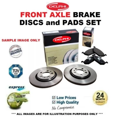 Front Axle BRAKE DISCS + BRAKE PADS SET for VW JETTA 1.4 TSI 2014-on - Image 1 of 4