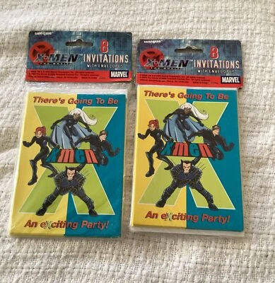 Lote de 2 paquetes de invitaciones de fiesta de cumpleaños vintage de X-Men Marvel 16 en total Foto 1 de 4