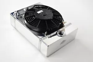CSF Universal Drag Race Tuck Radiator 9" Spal Fan 10.5"x10"x3.6" For Car Truck - Picture 1 of 6