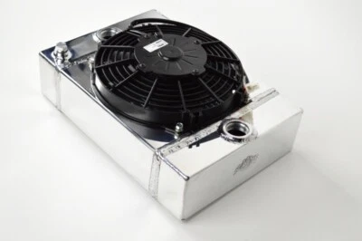 CSF Universal Drag Race Tuck Radiator 9" Spal Fan 10.5"x10"x3.6" For Car Truck - Image 1 of 4
