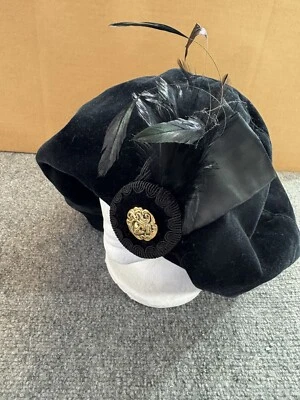 De Colección J. Peterman Co Gorra Grande Boina Terciopelo Plumas Gran Tamaño Boho Dramático Años 90 Foto 1 de 4